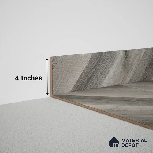 MDF Skirting Chevron PM 00449 H | 8 ft x 4 inch x 12 mm | Compatible for Laminate Wood Floor LF 00302