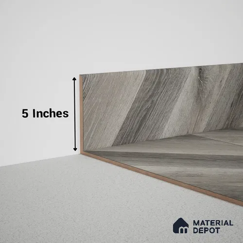 MDF Skirting Chevron PM 00449 J | 8 ft x 5 inch x 12 mm | Compatible for Laminate Wood Floor LF 00302
