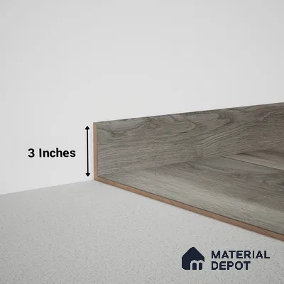 MDF Skirting Impulse PM 00460 F | 8 ft x 3 inch x 12 mm | Compatible for Laminate Wood Floor LF 00303 G