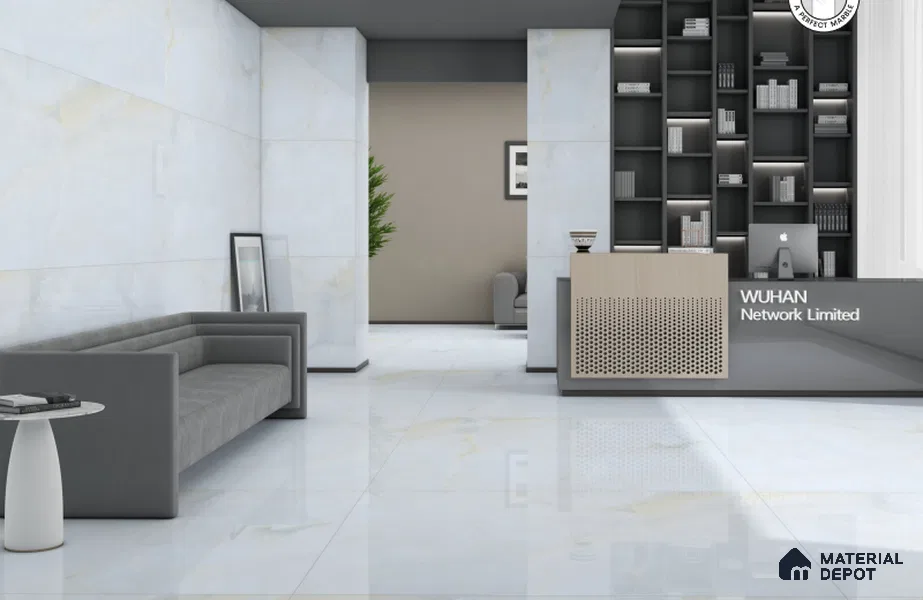Large Format Marble Floor & Wall Tile TL 01467 Ocean Galaxy 6 ft x 4 ft Glossy Finish Vitrified Tile - 9 mm | Suitable For Living Room, Bedroom, Office | Adhesive and Spacers Must be Used During Installation