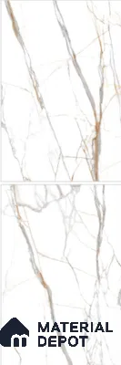 Large Format Marble Floor & Wall Tile TL 01470 Soul White 6 ft x 4 ft Glossy Finish Vitrified Tile - 9 mm | Suitable For Living Room, Bedroom, Office | Adhesive and Spacers Must be Used During Installation