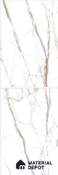 Large Format Marble Floor & Wall Tile TL 01470 Soul White 6 ft x 4 ft Glossy Finish Vitrified Tile - 9 mm | Suitable For Living Room, Bedroom, Office | Adhesive and Spacers Must be Used During Installation