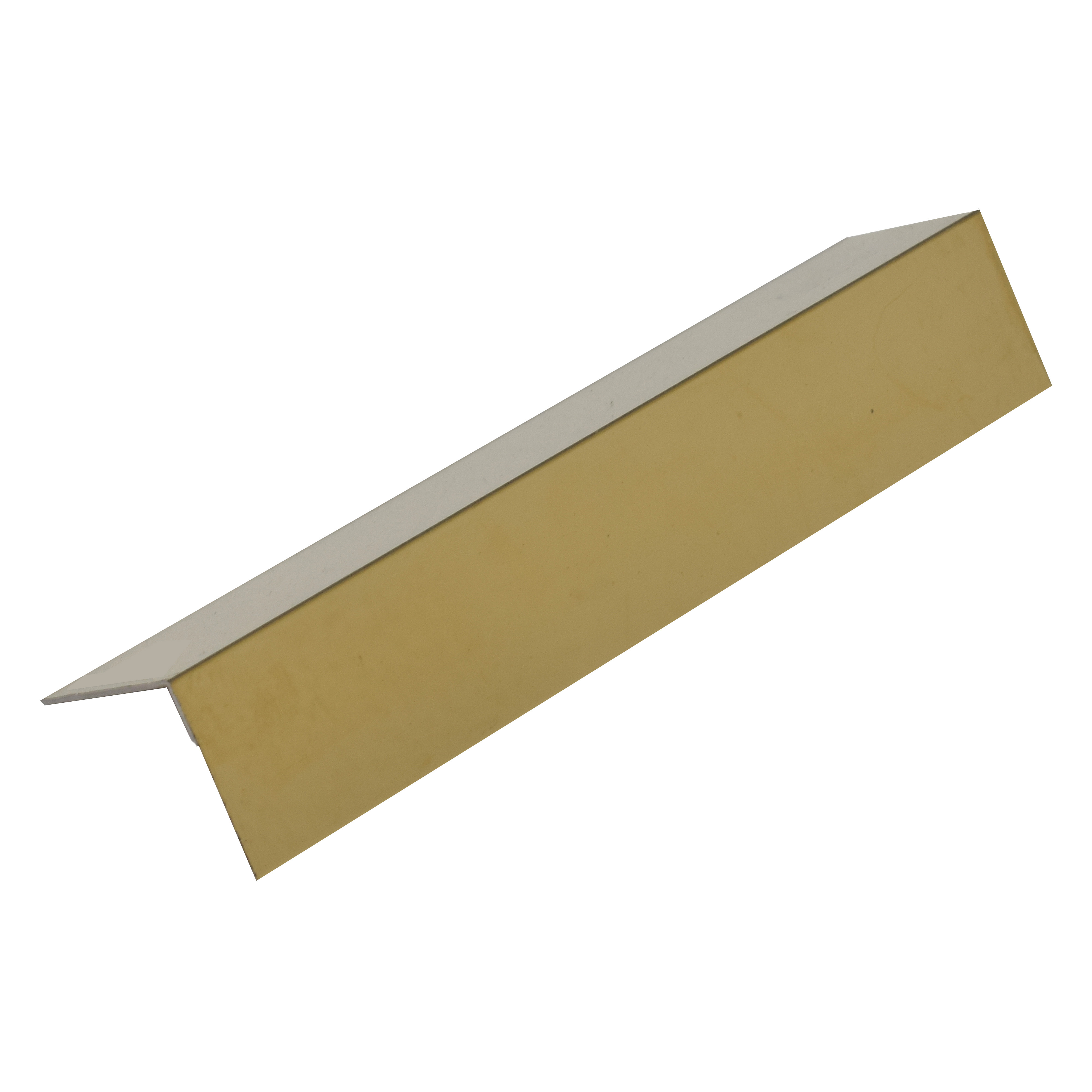 Stainless Steel L Profile Gold Mirror Glossy Finish Edgeline PM 00282 H | 10 ft (3 mtr) x 20 mm x 0.6 mm | Suitable for Corner Applications | Adhesive Type Installation | Suitable for Floor & Walls