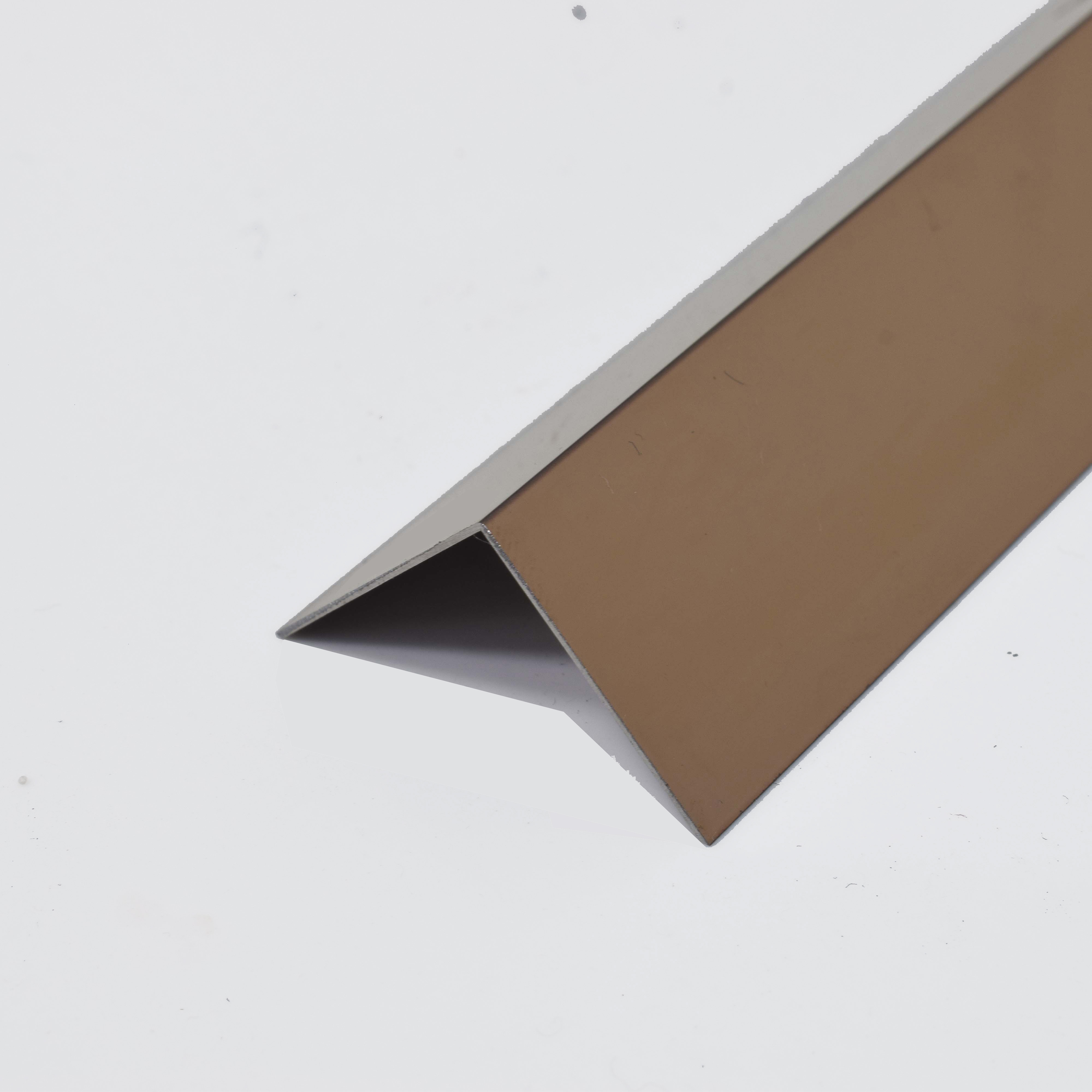 Stainless Steel L Profile Rose Gold Mirror Glossy Finish Edgeline PM 00282 O | 10 ft (3 mtr) x 25 mm x 0.6 mm | Suitable for Corner Applications | Adhesive Type Installation | Suitable for Floor & Walls