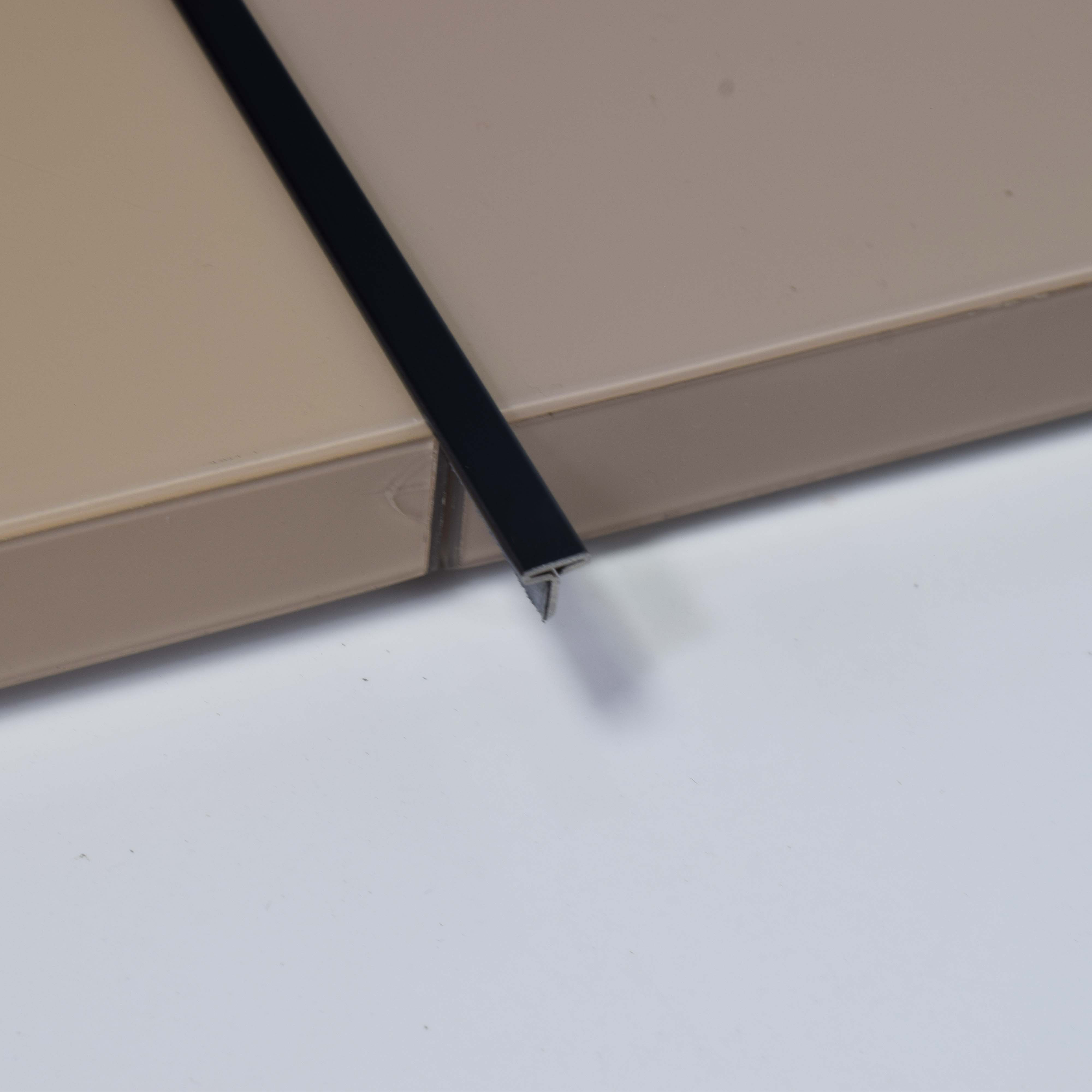 Stainless Steel T Profile Black Mirror Glossy Finish Edgeline PM 00293 D | 10 ft (3 mtr) x 6 mm x 0.6 mm | Adhesive Type Installation | Suitable for Floor & Walls