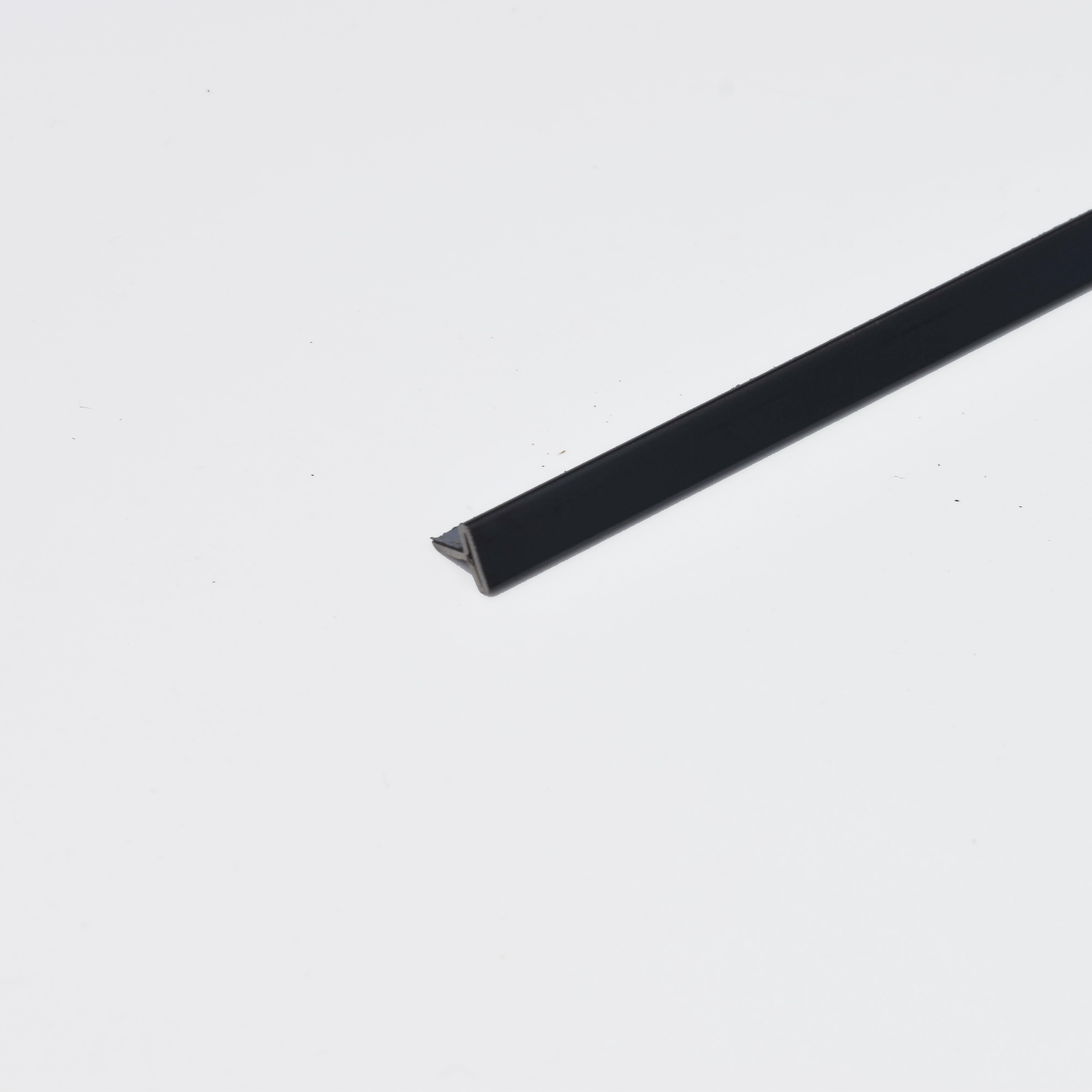 Stainless Steel T Profile Black Mirror Glossy Finish Edgeline PM 00293 D | 10 ft (3 mtr) x 6 mm x 0.6 mm | Adhesive Type Installation | Suitable for Floor & Walls