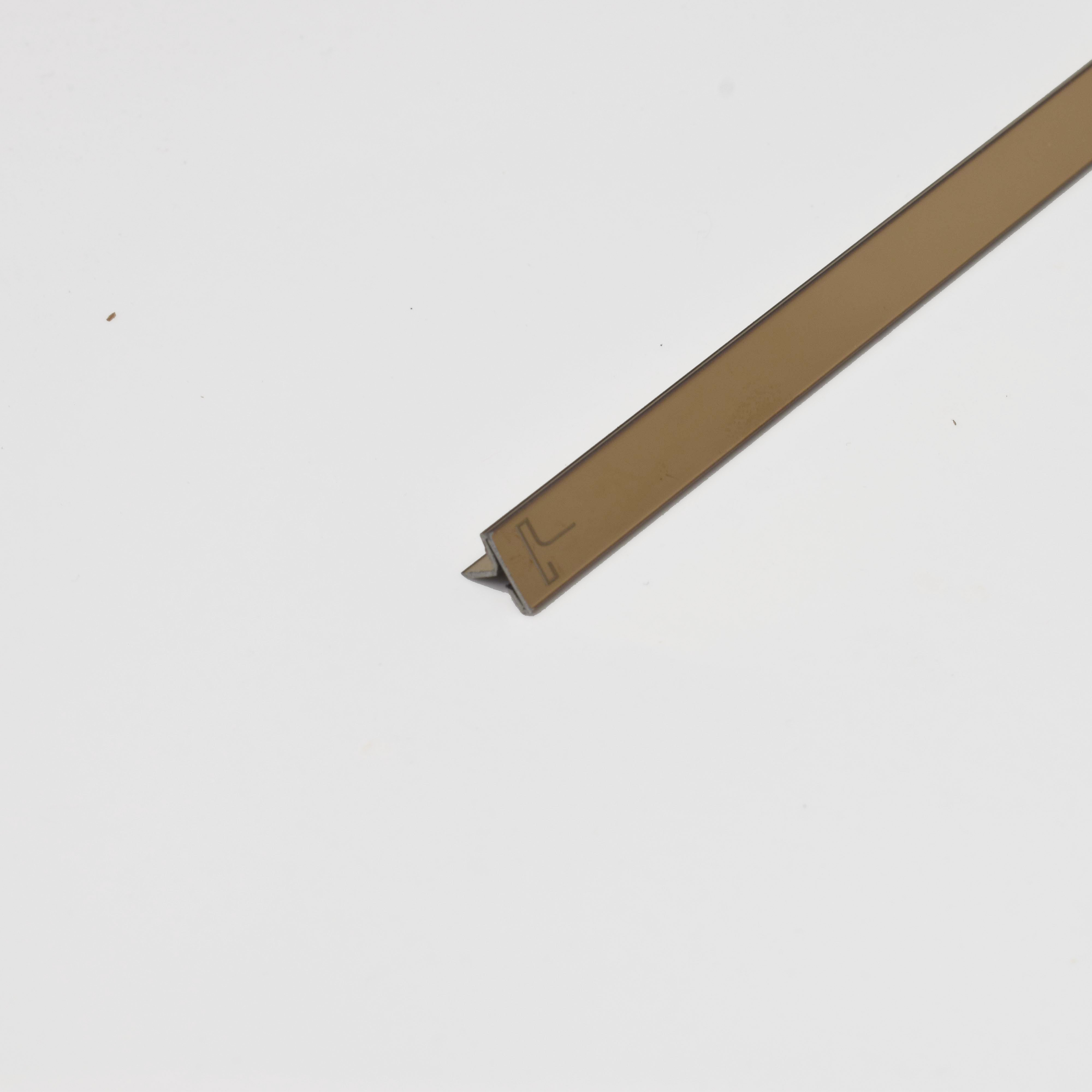 Stainless Steel T Profile Rose Gold Mirror Glossy Finish Edgeline PM 00293 Y | 10 ft (3 mtr) x 8 mm x 0.6 mm | Adhesive Type Installation | Suitable for Floor & Walls