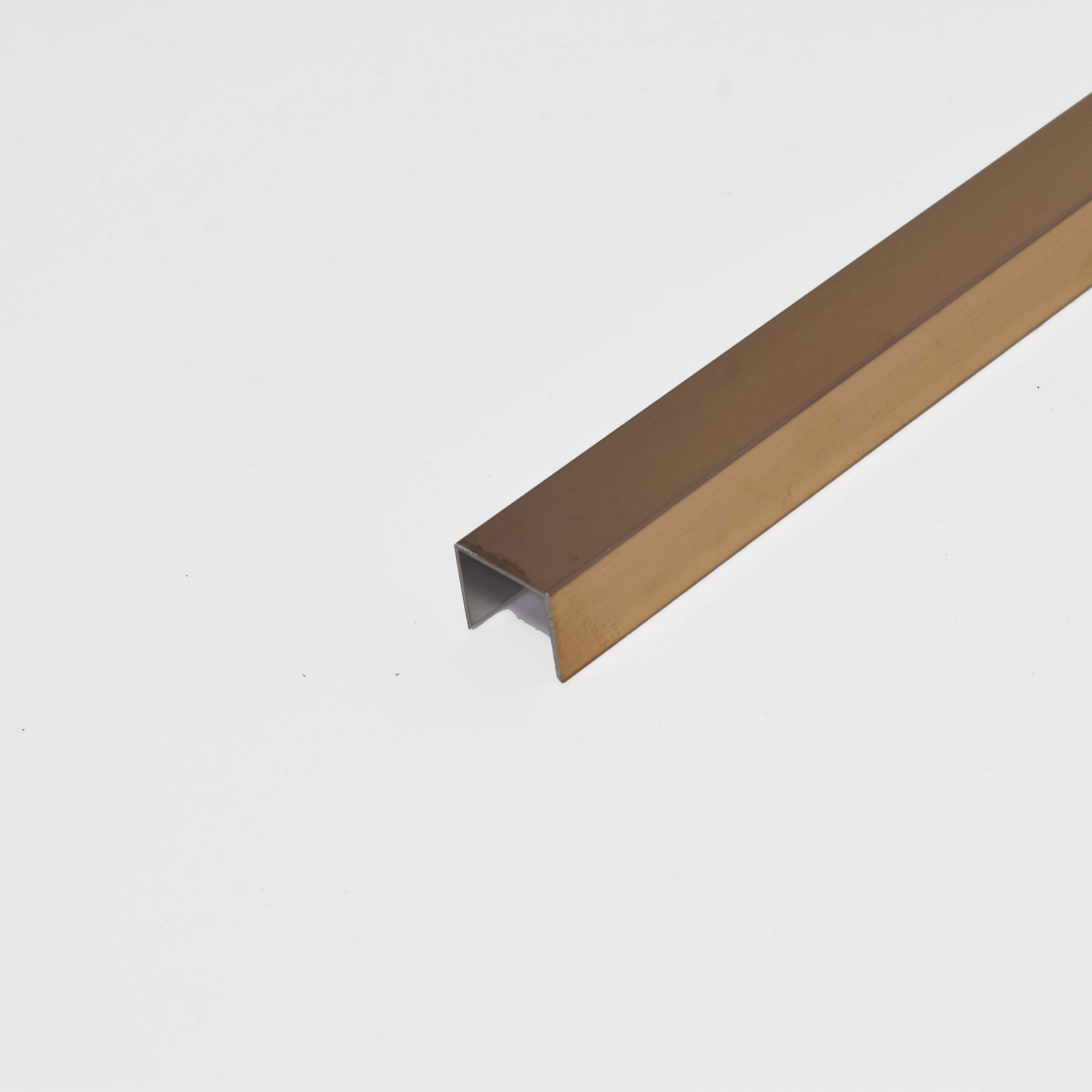 Stainless Steel U Profile Rose Gold Hairline Matte Finish Edgeline PM 00294 K | 10 ft (3 mtr) x 12 mm x 0.6 mm | Adhesive Type Installation | Suitable for Floor & Walls