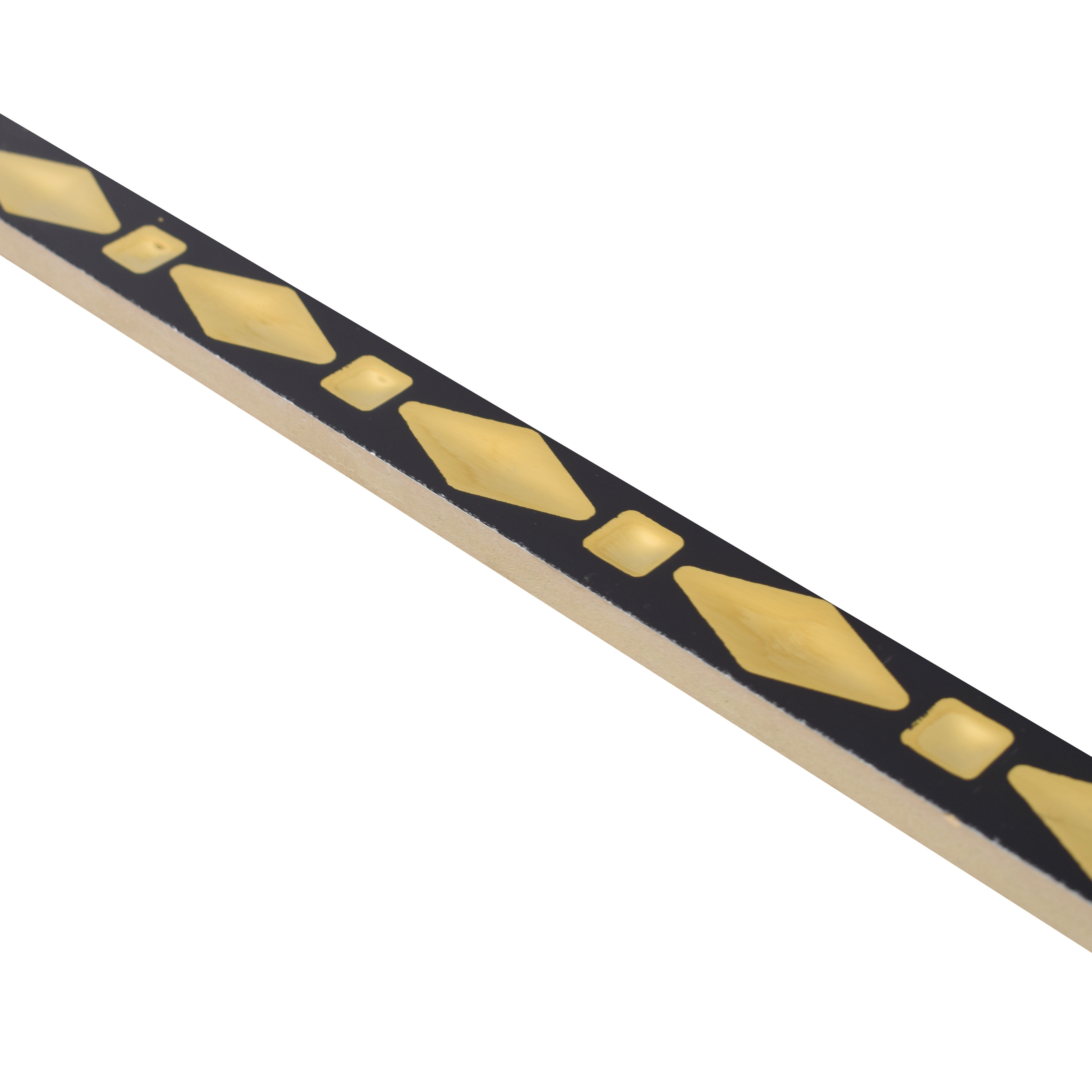Ceramic Tile Border Designer Gracia Rhombus Golden Black PM 00419 B | 20x600 mm | Adhesive Type Installation | Suitable for Decorative Highlighter Border