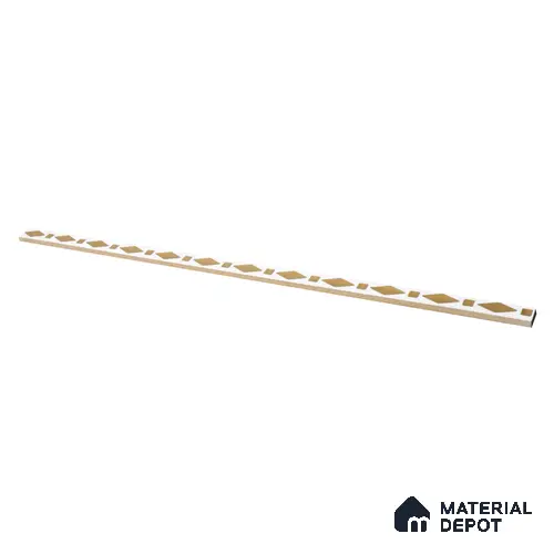 Ceramic Tile Border Designer Gracia Rhombus Golden White PM 00419 | 20x600 mm | Adhesive Type Installation | Suitable for Decorative Highlighter Border