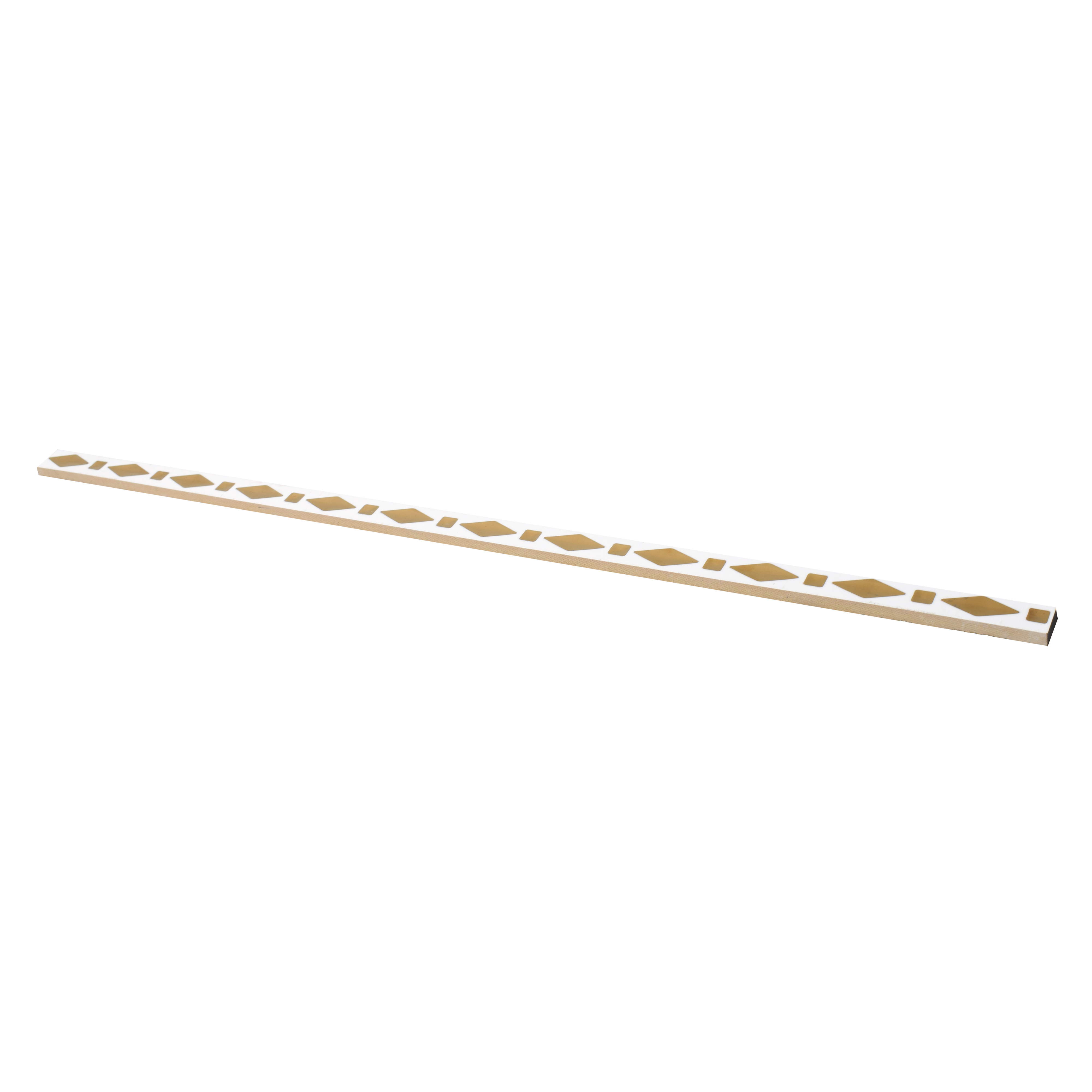 Ceramic Tile Border Designer Gracia Rhombus Golden White PM 00419 | 20x600 mm | Adhesive Type Installation | Suitable for Decorative Highlighter Border