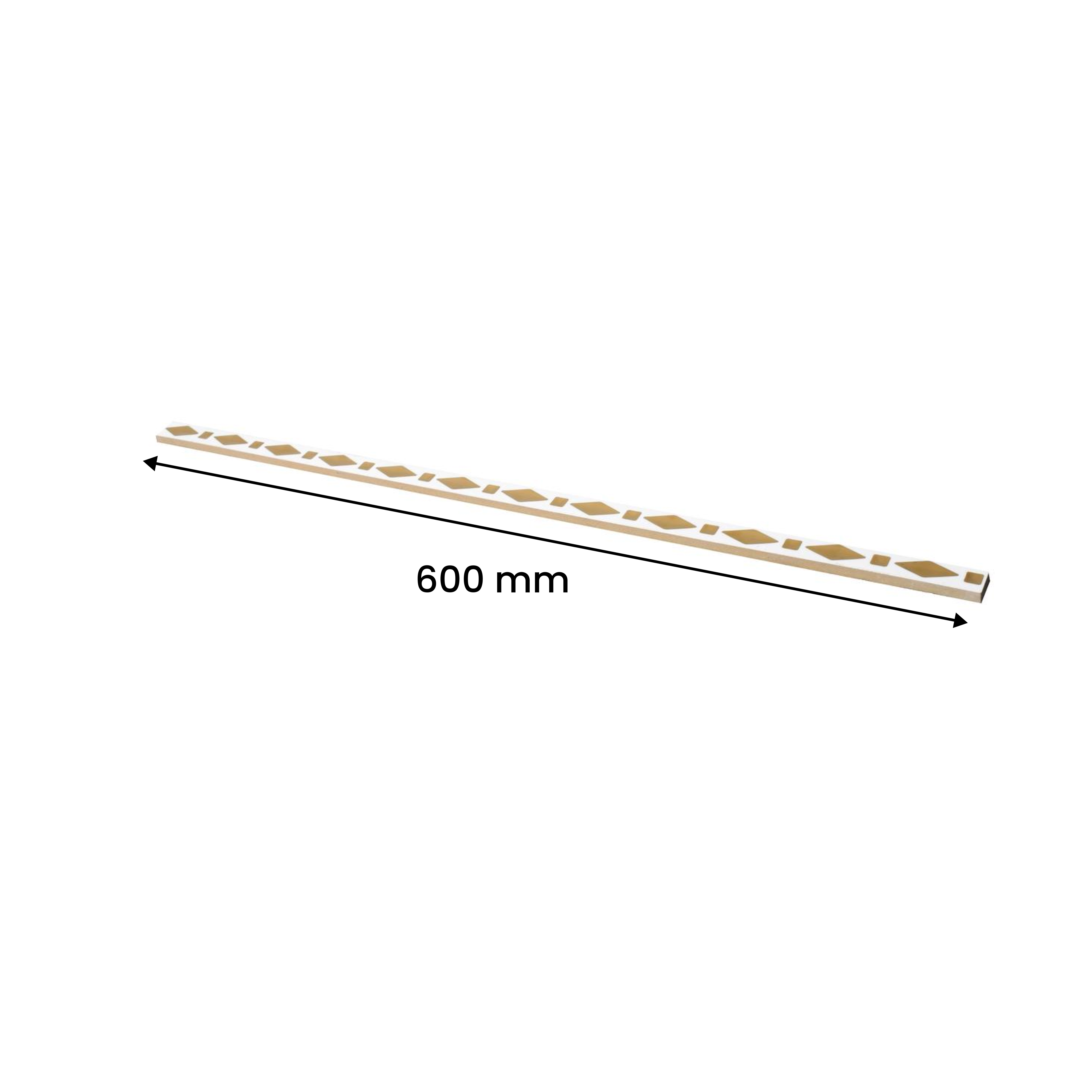 Ceramic Tile Border Designer Gracia Rhombus Golden White PM 00419 | 20x600 mm | Adhesive Type Installation | Suitable for Decorative Highlighter Border