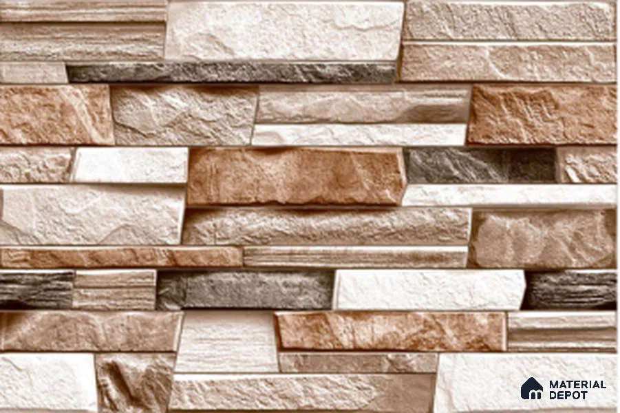 TL 01540 Beaver Beige 12 x 18 Inch Sugar Finish High Depth Elevation Ceramic Wall Tile - 8 mm