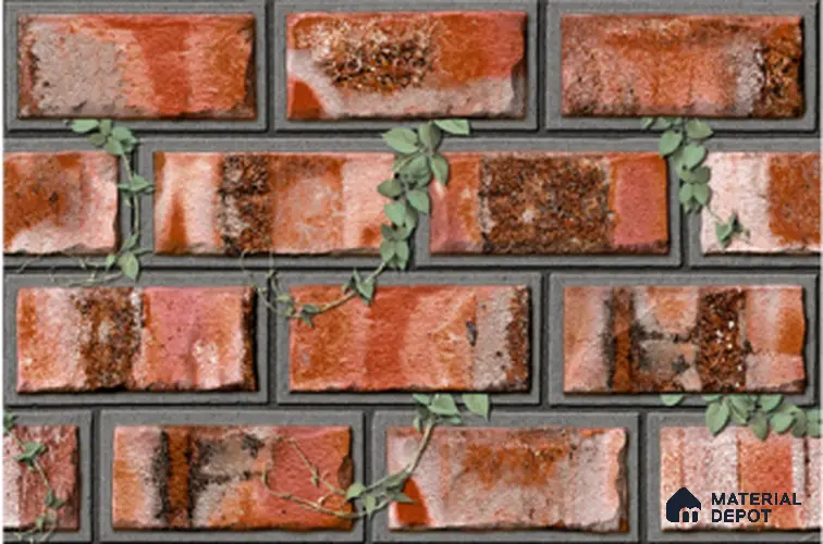 Brick Wall Tile TL 01548 Chamoisee Brown 12 x 18 Inch Sugar Finish High Depth Elevation Ceramic Tile - 8 mm
