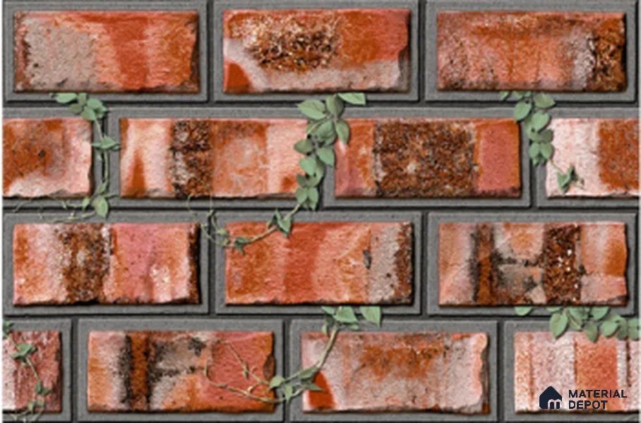 Brick Wall Tile TL 01548 Chamoisee Brown 12 x 18 Inch Sugar Finish High Depth Elevation Ceramic Tile - 8 mm