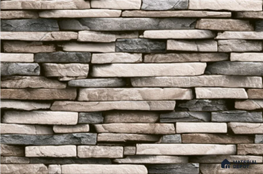 TL 01550 Cool Grey 12 x 18 Inch Sugar Finish High Depth Elevation Ceramic Wall Tile - 8 mm