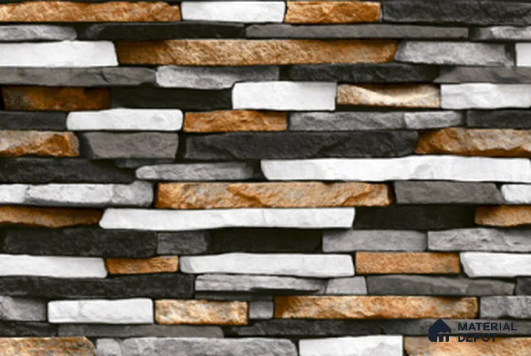 TL 01551 Brown & Black 12 x 18 Inch Sugar Finish High Depth Elevation Ceramic Wall Tile - 8 mm