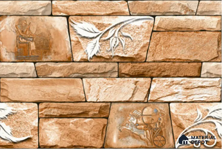 TL 01549 Dun Brown 12 x 18 Inch Sugar Finish High Depth Elevation Ceramic Wall Tile - 8 mm