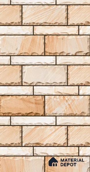 TL 01554 Champagne Beige 12 x 18 Inch Sugar Finish Random High Depth Elevation Ceramic Wall Tile - 8 mm