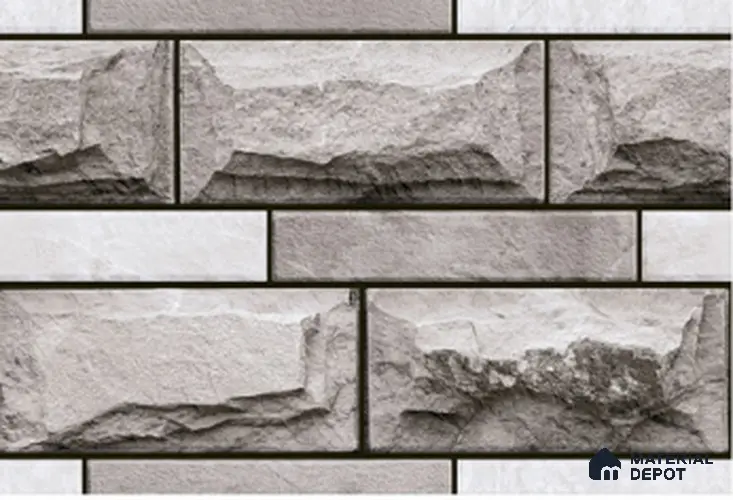 TL 01555 Smoky Grey 12 x 18 Inch Sugar Finish Random High Depth Elevation Ceramic Wall Tile - 8 mm