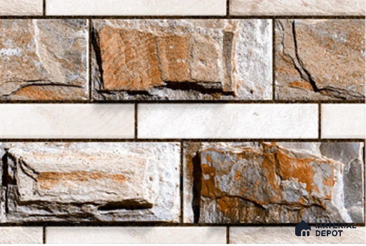 TL 01556 Rose Taupe 12 x 18 Inch Sugar Finish Random High Depth Elevation Ceramic Wall Tile - 8 mm