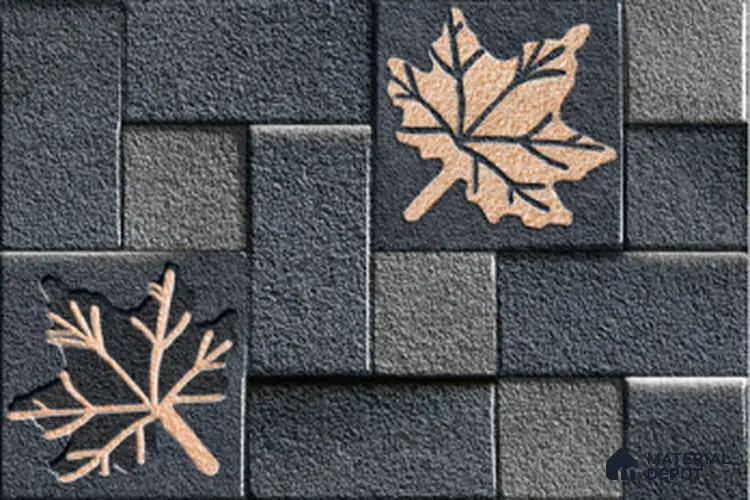Floral Wall Tile TL 01561 Fossil Grey 12 x 18 Inch Sugar Finish High Depth Elevation Ceramic Wall Tile - 8 mm