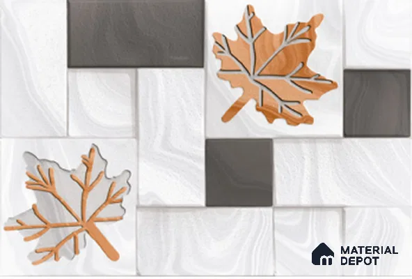 Floral Wall Tile TL 01562 Floral White 12 x 18 Inch Sugar Finish High Depth Elevation Ceramic Wall Tile - 8 mm