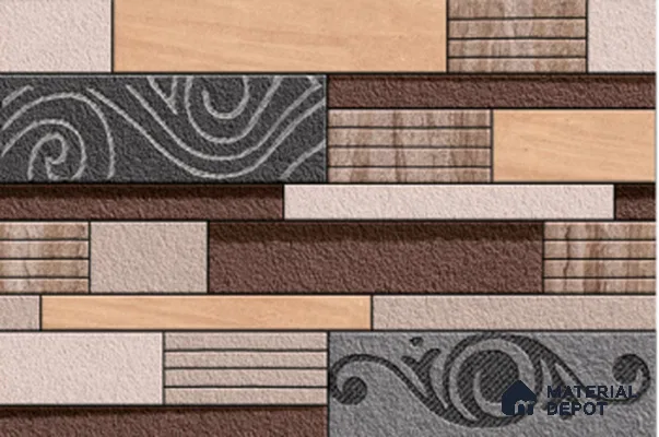 TL 01569 Tan Brown 12 x 18 Inch Sugar Finish Random High Depth Elevation Ceramic Wall Tile - 8 mm