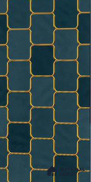 Glass Highlighter Wall Tile TL 07359 C Luca Denim Gold 2 ft x 1 ft Glossy Finish Ceramic Tile - 9 mm | Suitable For Kitchen, Bathroom & Accent/Feature Wall