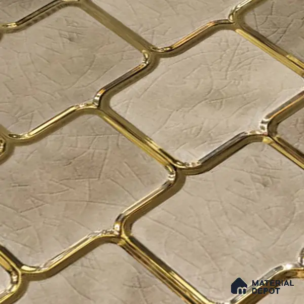 Glass Highligter Wall Tile TL 07359 Golden Craze 2 ft x 1 ft Glossy Finish Ceramic Tile - 9 mm | Suitable For Bathroom, Kitchen Backsplashes