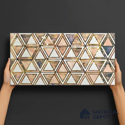 Glass Highlighter Wall Tile TL 07352 Peach Prism 2 ft x 1 ft Glossy Finish Ceramic Tile - 9 mm | Suitable For Kitchen, Bathroom & Accent/Feature Wall