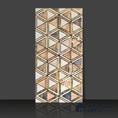 Glass Highlighter Wall Tile TL 07352 Peach Prism 2 ft x 1 ft Glossy Finish Ceramic Tile - 9 mm | Suitable For Kitchen, Bathroom & Accent/Feature Wall