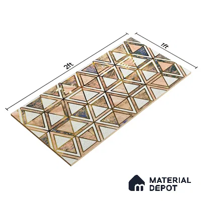 Glass Highlighter Wall Tile TL 07352 Peach Prism 2 ft x 1 ft Glossy Finish Ceramic Tile - 9 mm | Suitable For Kitchen, Bathroom & Accent/Feature Wall