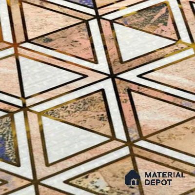 Glass Highlighter Wall Tile TL 07352 Peach Prism 2 ft x 1 ft Glossy Finish Ceramic Tile - 9 mm | Suitable For Kitchen, Bathroom & Accent/Feature Wall
