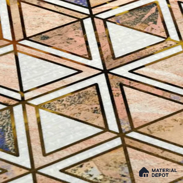 Glass Highlighter Wall Tile TL 07352 Peach Prism 2 ft x 1 ft Glossy Finish Ceramic Tile - 9 mm | Suitable For Kitchen, Bathroom & Accent/Feature Wall