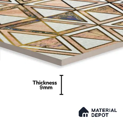Glass Highlighter Wall Tile TL 07352 Peach Prism 2 ft x 1 ft Glossy Finish Ceramic Tile - 9 mm | Suitable For Kitchen, Bathroom & Accent/Feature Wall