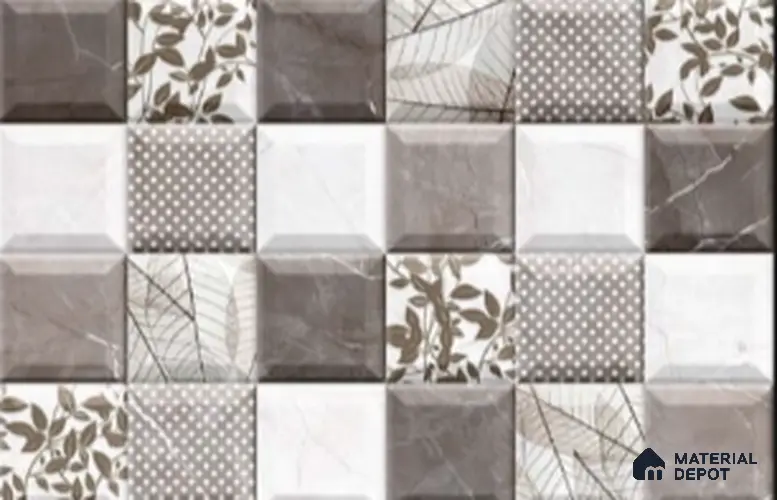 TL 00618 B Highlighter Smoky Grey 12 x 18 inch Glossy Finish 3D High Definition Digital Ceramic Wall Tile - 6 mm