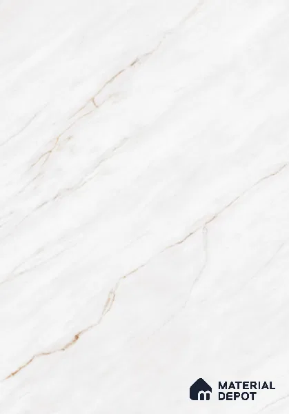 TL 10203 B Marble Look Floor & Wall Tile Retro White 6 ft x 4 ft Glossy Finish Vitrified Tile - 15 mm | Adhesive and Spacers Must be Used During Installation
