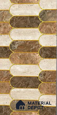 Glass Highlighter Wall Tile TL 12905 Emerald Arabesque 2 ft x 1 ft Glossy Finish Ceramic Tile - 9 mm | Suitable For Kitchen, Bathroom & Accent/Feature Wall
