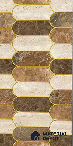 Glass Highlighter Wall Tile TL 12905 Emerald Arabesque 2 ft x 1 ft Glossy Finish Ceramic Tile - 9 mm | Suitable For Kitchen, Bathroom & Accent/Feature Wall