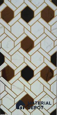 Glass Highlighter Wall Tile TL 12896 Hexa Bronze 2 ft x 1 ft Glossy Finish Ceramic Tile - 9 mm | Suitable For Kitchen, Bathroom & Accent/Feature Wall