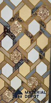 Glass Highlighter Wall Tile TL 12897 Golden Prism 2 ft x 1 ft Glossy Finish Ceramic Tile - 9 mm | Suitable For Kitchen, Bathroom & Accent/Feature Wall