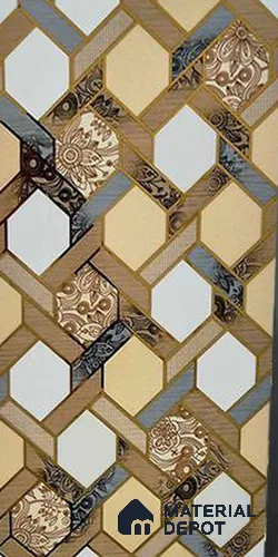Glass Highlighter Wall Tile TL 12897 Golden Prism 2 ft x 1 ft Glossy Finish Ceramic Tile - 9 mm | Suitable For Kitchen, Bathroom & Accent/Feature Wall