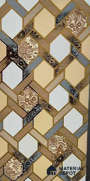 Glass Highlighter Wall Tile TL 12897 Golden Prism 2 ft x 1 ft Glossy Finish Ceramic Tile - 9 mm | Suitable For Kitchen, Bathroom & Accent/Feature Wall
