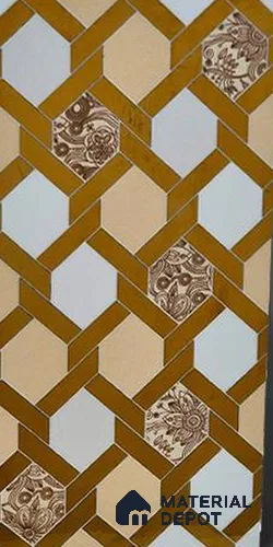 Glass Highlighter Wall Tile TL 12899 Azure Arabesque 2 ft x 1 ft Glossy Finish Ceramic Tile - 9 mm | Suitable For Kitchen, Bathroom & Accent/Feature Wall