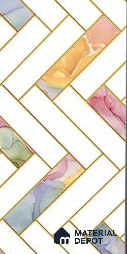 Glass Highlighter Wall Tile TL 12907 Rislet Multi 2 ft x 1 ft Glossy Finish Ceramic Tile - 9 mm | Suitable For Kitchen, Bathroom & Accent/Feature Wall