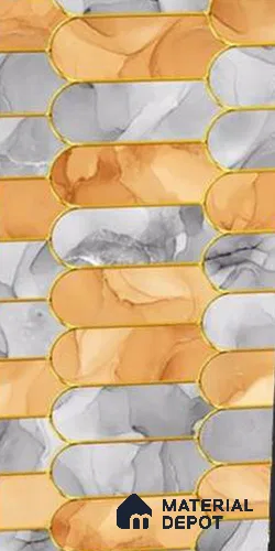 Glass Highlighter Wall Tile TL 12906 Sapir Multi Gold 2 ft x 1 ft Glossy Finish Ceramic Tile - 9 mm | Suitable For Kitchen, Bathroom & Accent/Feature Wall