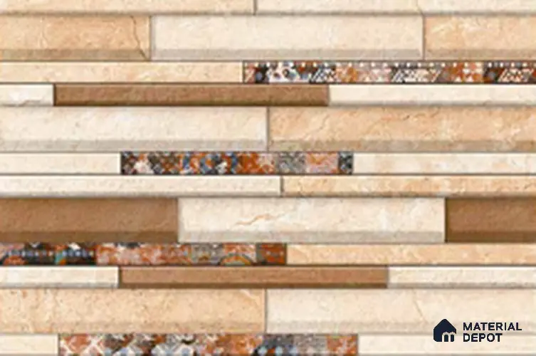 TL 11397 Stacked Stone Decor 300 x 450 mm Varnish Finish Elevation Wall Tile - 8 mm