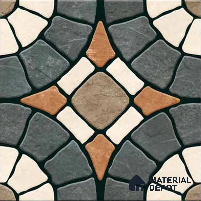 Patterned Look Parking Tile TL 08372  1 ft x 1 ft Vitrified Matte Finish - 8 mm | Please Expect a Slight Variation of Pattern