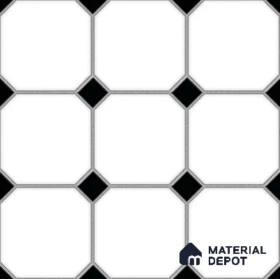 Moroccan Look Wall & Floor Tile TL 08460 Octane Moochrome 2 ft x 2 ft Porcelain Matte Finish - 8 mm | Suitable For Kitchen, Bathroom, Balcony | Please Expect a Slight Variation of Pattern
